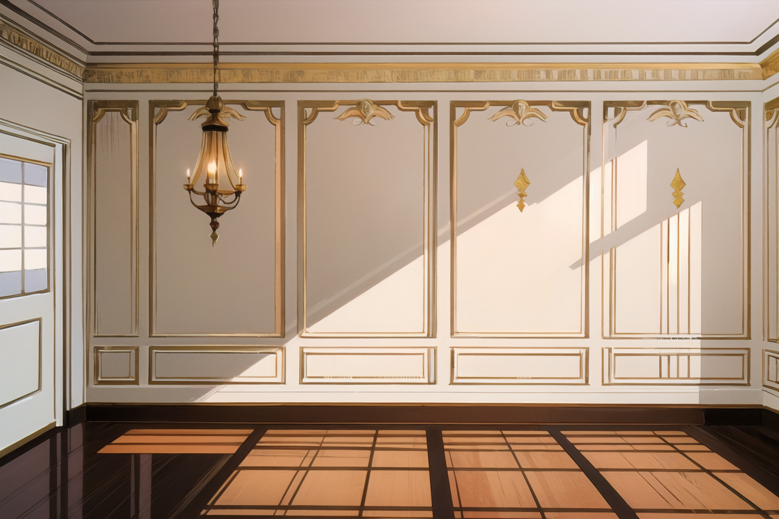 00228-3339520296-utenaki, interior wall with wainscoting and rose design on it, _lora_utenaki1_1.0_.png